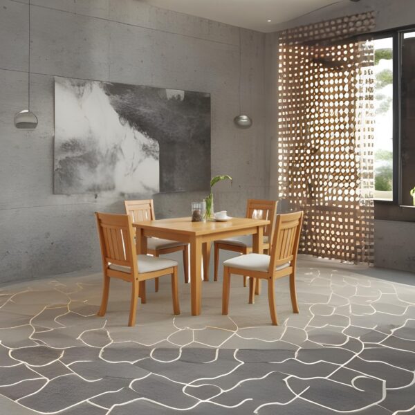 Sheesham Wood Dining Table Set with 6 Chairs for Home Dining Room - Image 3