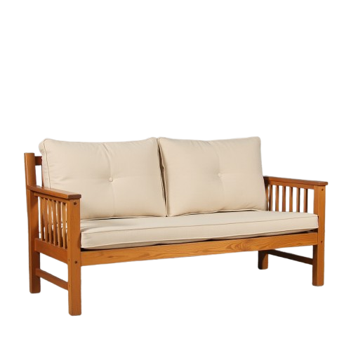 Solid Sheesham Wood 3-Seater Sofa Set